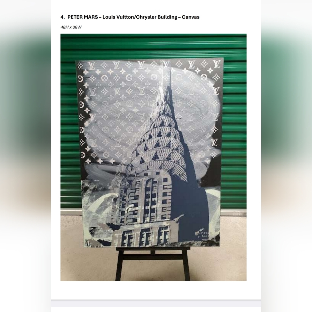 Original Peter Mars Painting - Louis Vuitton/Chrysler building